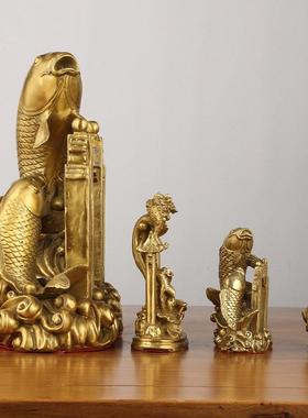采购产品纯铜鲤鱼跃门装饰品，十年以上，鲤鱼黄铜装饰品，家居客