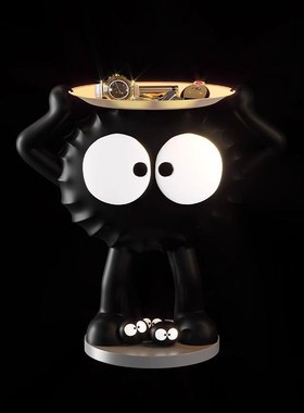 玄关入户进门口放钥匙的收纳托盘置物架乔迁礼物家居装饰煤球摆件