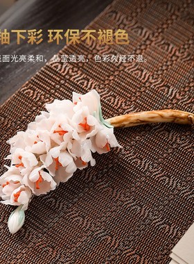 东方泥土《樱花花枝》新中式陶瓷捏花摆件居家客厅办公室桌面装饰