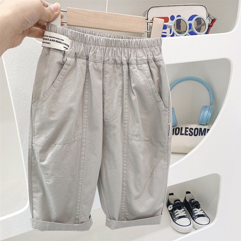 儿童时尚裤子男童工装短裤夏季外穿宝宝休闲七分裤小男孩梭织中裤,淘宝优惠券,粉丝福利购,淘宝优惠卷