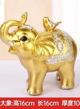 新款树脂大象工艺品摆件一对泰国吉象旅游礼品新房酒柜电视柜摆设