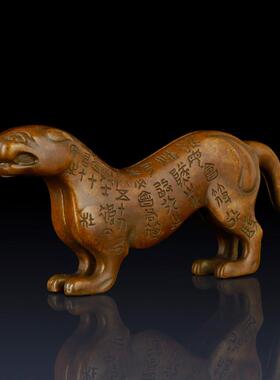 纯黄铜虎符摆件家居办公室虎符镇纸装饰兵符信物青铜器工艺品礼品