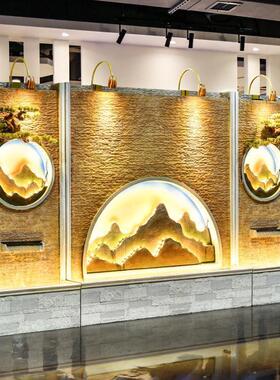 假山流水喷泉水幕墙摆件酒店大堂会所招财水景观客厅阳台庭院装饰