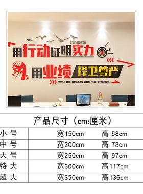 A6L办公室励志墙贴公司企业文化墙布置员工团队销售激励口号