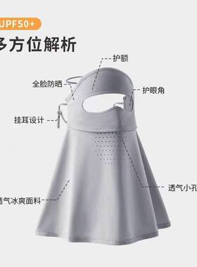 防晒面罩全脸防紫外线女冰丝遮阳护颈一体口罩女高颜值2026新款