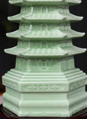 景德镇陶瓷器七层宝塔工艺品家居客厅电视柜装饰品办公室风水摆件