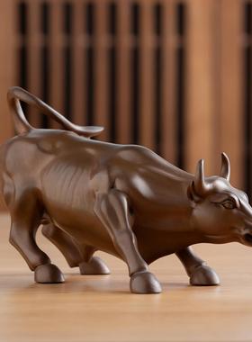 铜华尔街牛装饰品客厅电视柜酒柜博古架家居家具桌装饰礼品