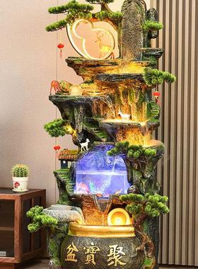 假山流水喷泉福禄景观鱼缸招财风水轮循环水办公室落地装饰品摆件