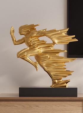 设计师款奔跑人物艺术摆件高端大气办公室客厅玄关电视柜家居饰品