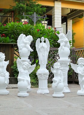 法式奶油风天使摆件花园s庭院大型艺术石膏雕像雕塑装饰品道具礼