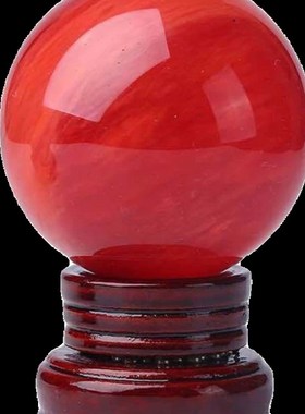 威弗列德招财原矿石客厅玄u关开业送礼鸿运当头天然红色水晶球摆