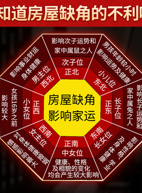 房屋缺角补角艮兑火B坤巽震乾水桃木挂件