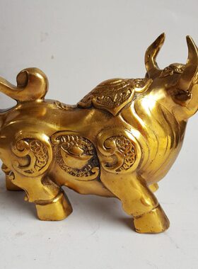 纯铜生肖牛 铜牛摆件 十二生肖属相牛工艺品 牛 家居摆件简约现代