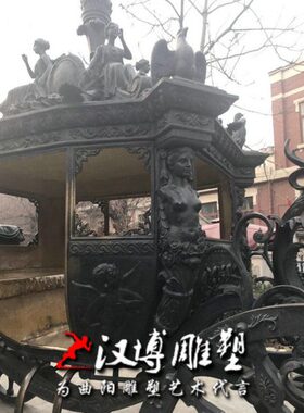 欧式马拉车铸铜雕塑定制皇室马车雕塑动物马雕塑商业街装饰雕塑