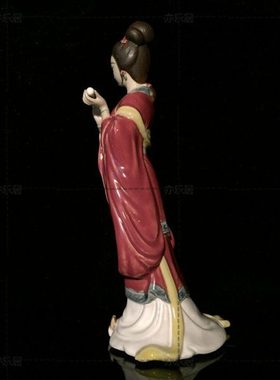 石湾公仔陶瓷仕女摆件中式古典美人特色商务送礼品客厅电视柜装饰