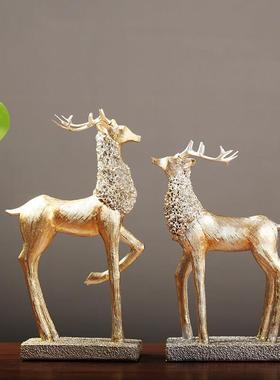 欧式麋鹿摆件 家居饰品 客厅电视柜酒柜样板房 玄关装饰品摆设