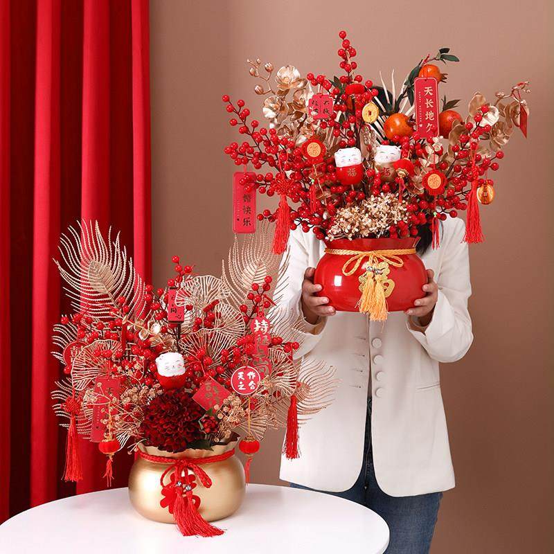 2023新年春节发财果福桶乔迁之喜装饰品摆件新居礼品高档大气实用,淘宝优惠券,粉丝福利购,淘宝优惠卷