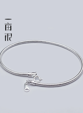 S925纯银蛇骨圆手链扭绳百甜美气