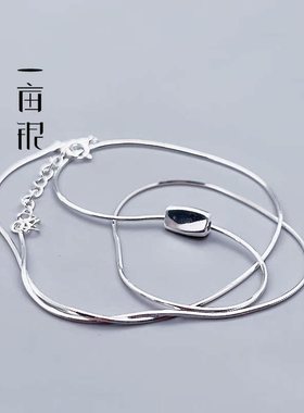 S925纯银扭曲吊坠蛇骨锁链情侣