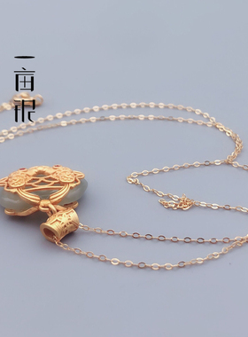 S925纯银平安锁佛镶嵌玉石