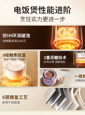 【2025年新款】大宇沥糖电饭煲1-2人小型轻煮食蒸煮多功能电饭锅