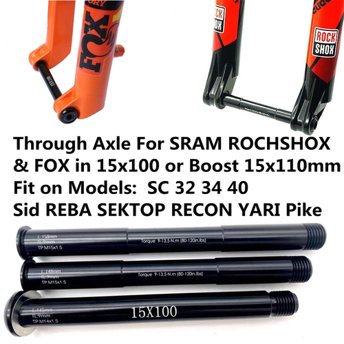速联ROCKSHOX FOX 马古拉 三拓前叉桶轴杆110/100x15 BOOST开档 - 图1