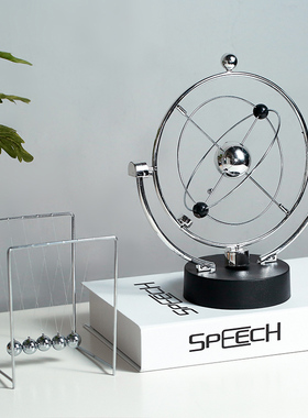 创意力学牛顿摆球混沌摆客厅办公室桌面装饰品物理小W摆件家居摆