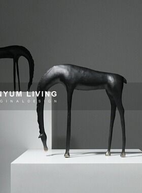 本与现代家居创意艺n术动物摆件售楼处样板房间软装饰品工艺品摆