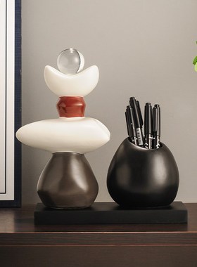 时来运转b笔筒收纳郁金香摆件装饰品办公室桌面乔迁新居送朋友礼