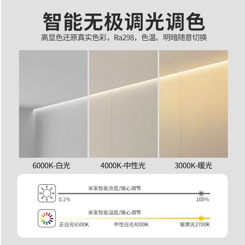 吊顶型悬浮线条灯反光q极窄缝发光阴影花型材槽槽天侧Z收口洗墙灯 - 图1