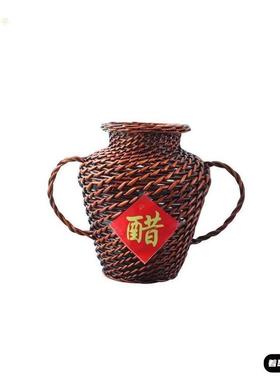 花瓶海的女儿水姑娘傣族舞摆件坛子醋酒坛缸草柳藤竹编器道具罐