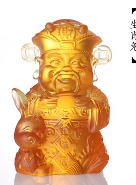 琉璃十二生肖财神摆件招财可爱小财神桌面装饰工艺品礼物守护神