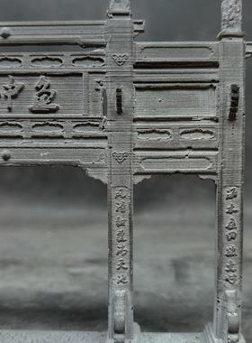 冬官手作 水泥树脂鱼缸造景摆件布景装饰传统复古怀旧中式牌坊