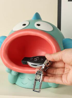 丑鱼汉顿入户玄关钥匙收纳摆件创意可爱家居装饰品钥匙储物整理盒