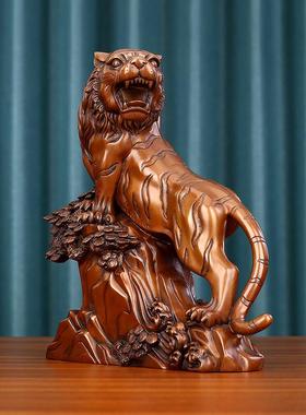 紫铜上山虎老虎摆件虎虎生威生肖虎家居客厅办公室桌面装饰工艺品