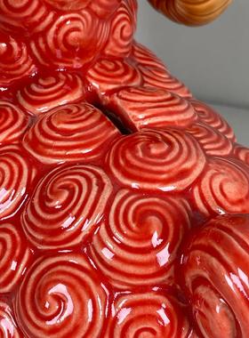 美陶 十二生肖羊 存钱罐陶瓷可爱精致小摆件石湾公仔客厅装饰摆设