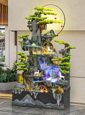 假山流水摆件大型落地鱼缸喷泉造景客厅别墅招财风水轮循环水开业