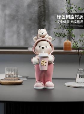 卡通熊桌面装饰品家庭装饰品客厅入口酒柜装饰品治愈生日礼物的女