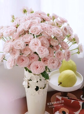 菜菜的陶瓷杂货 重工镂空立体花 三色堇花朵高瓶 温柔奶油色