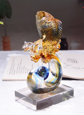 琉璃工艺品定制刻字纪念品送朋友礼物乘风破浪办公室桌面励志摆件