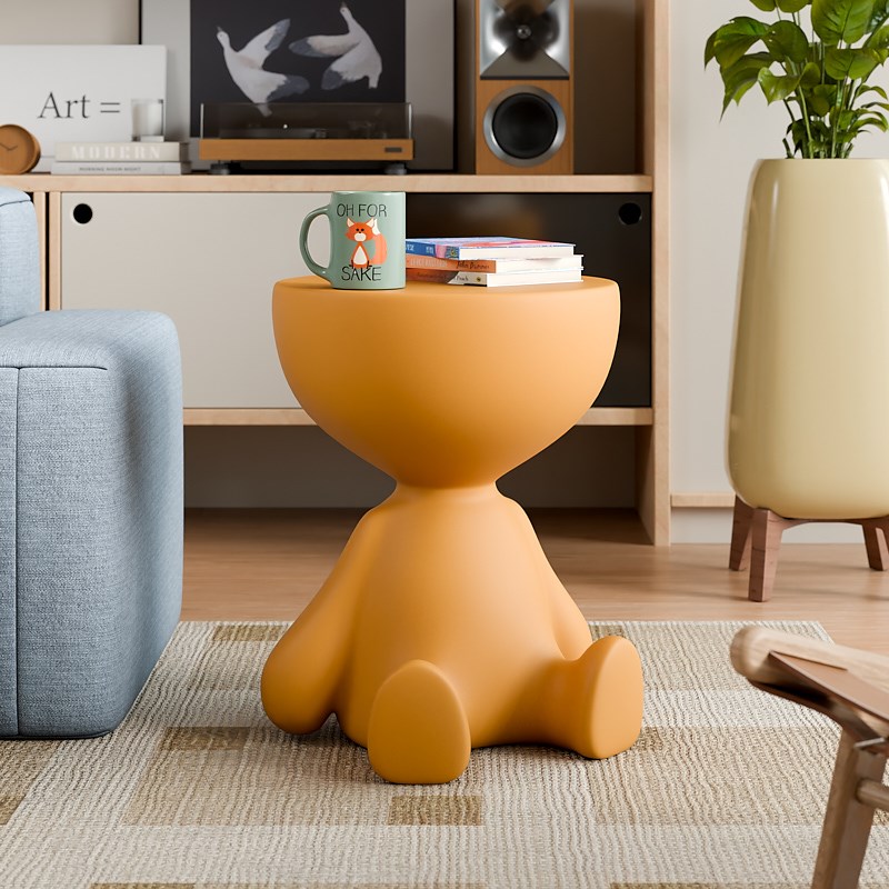 创意沙发边几可移动茶几奶油风简约家用客厅圆桌边桌塑料小桌子 - 图0