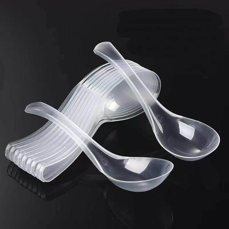 一次性勺子快餐外卖专用塑料汤勺甜品勺饭勺50一包装透明调羹汤匙,淘宝优惠券,粉丝福利购,淘宝优惠卷