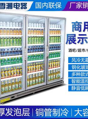 超市便利店网红酒水柜风冷立式玻璃门冷藏柜啤酒饮料冷藏展示柜