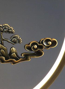 中式全铜迎客松客迎天下音乐香炉家居桌面铜摆件蓝牙音乐薰香炉