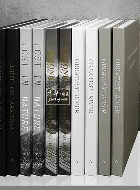 现代简约可翻页装饰真书侘寂风样板间书柜软装饰品彷真道具书摆件