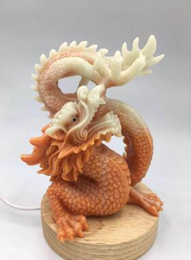 好记水晶各种夜光石龙摆件紫色粉色黄色家居装饰品礼物高13cm左右