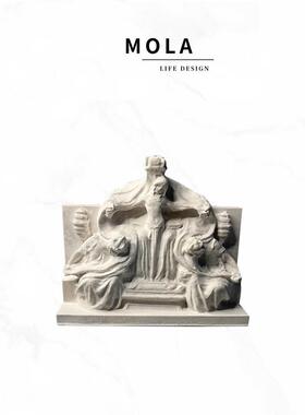 Mola.Anto。装饰雕像斯堪的纳维亚风格覆古艺术石膏雕塑立体浮雕