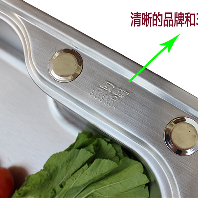 加厚304不锈钢水槽单槽拉丝大小单槽厨房洗菜盆洗碗池盘 - 图3