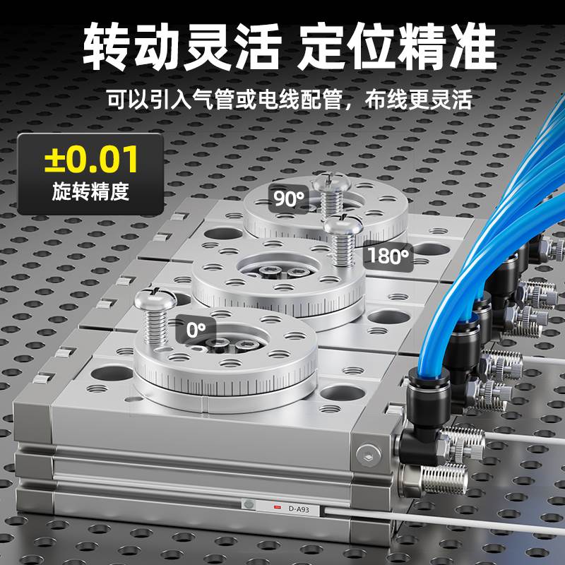 旋转摆动气缸90度msqb10A齿轮式180度HRQ小型20a/30a/50A/R/L2/L3 - 图1