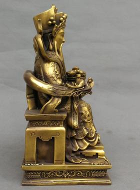 纯铜大号财神爷招财店铺客厅开业黄铜供奉铜像工艺品人物桌面摆件